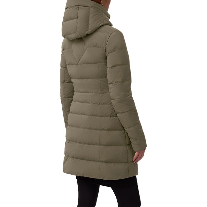 Lookbook (W) 加拿大鵝 Clair  輕量連帽中長款羽絨外套 綠色 2331WB-1664