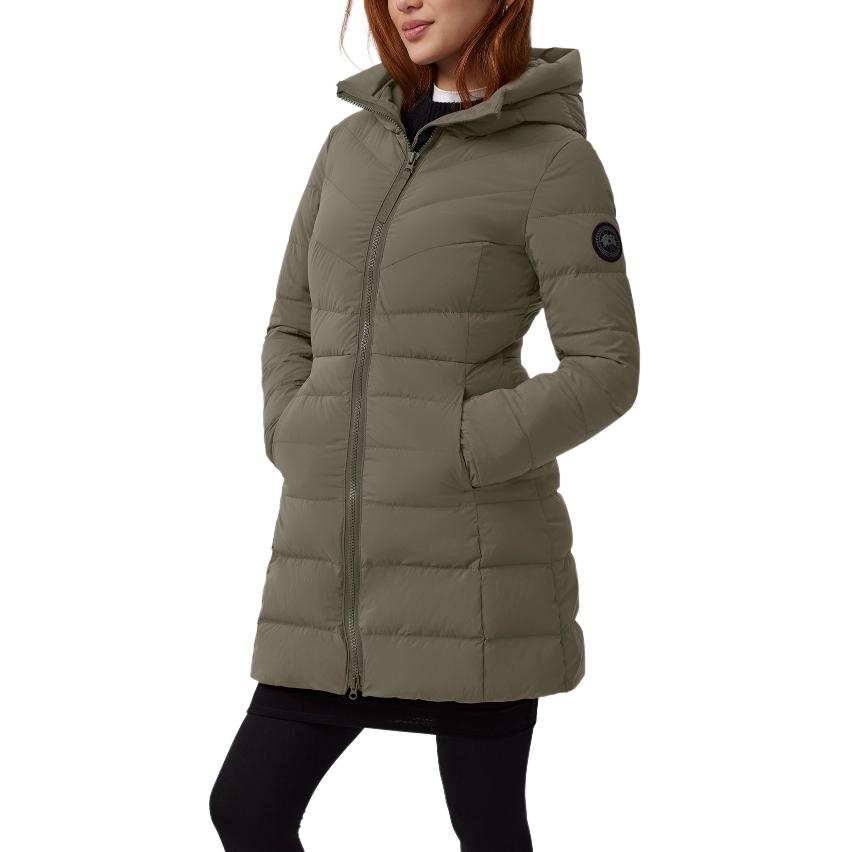 Shop (W) 加拿大鵝 Clair  輕量連帽中長款羽絨外套 綠色 2331WB-1664
