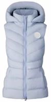 (Women) Canada Goose Clair Series Blue Hooded Zip-Up Sleeveless Vest White Logo. 2333WW-854 (Women) Canada Goose Clair Series Blue Hooded Zip-Up Sleeveless Vest White Logo. 2333WW-854