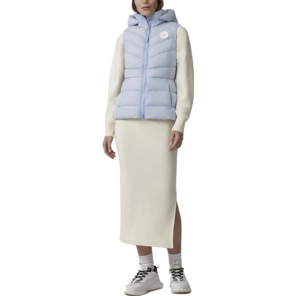 Purchase (W) Canada Goose Clair Blue Vest Tanpa Lengan Hoodie Logo Putih. 2333WW-854