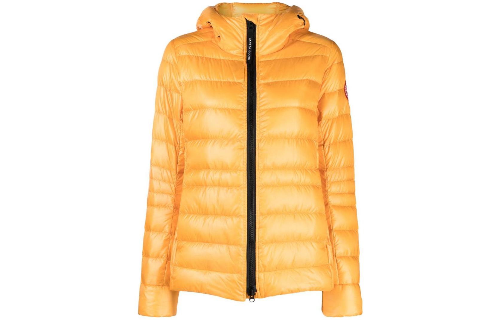 (Women) Canada Goose Cypress  Yellow Hooded Down Jacket with Logo Patch. 2242W-1260