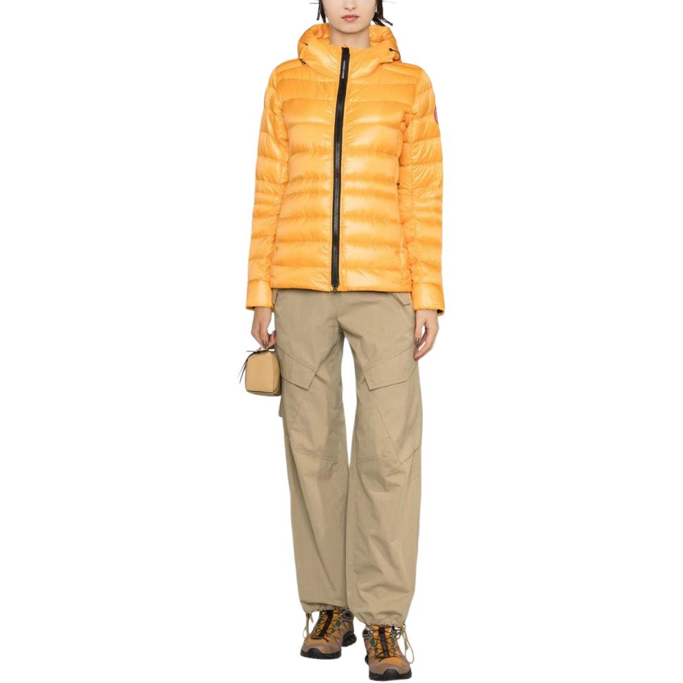 Lookbook (W) 加拿大鹅 Cypress 黄色连帽徽标羽绒夹克. 2242W-1260