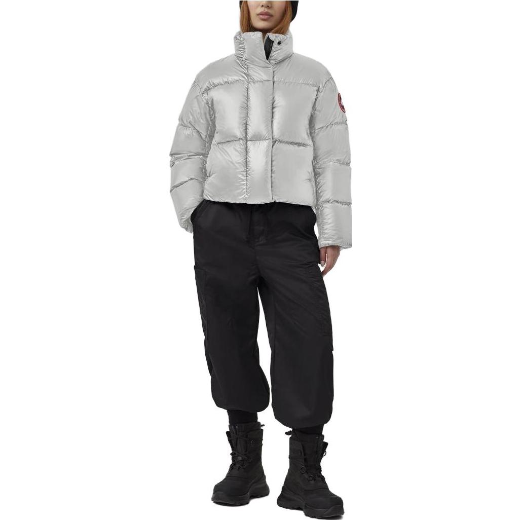 Details for (W) 加拿大鵝 Cypress 紅標銀白色短款羽絨外套 2256W-200