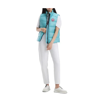 (Women) Canada Goose Cypress Red Label Windproof Waterproof Down Vest Women Blue. 2237L-1482