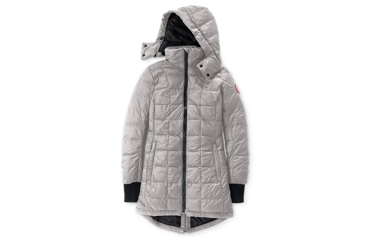(Women) Canada Goose Ellison Mid-Length Down Jacket, Detachable Hood, Silver. 2209L-200