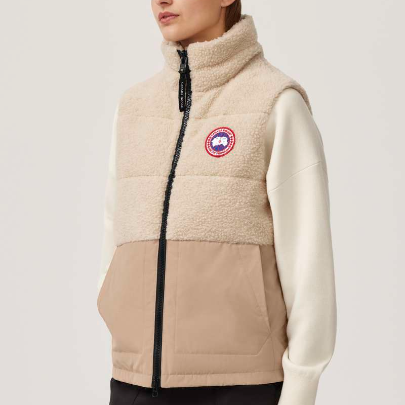 Details for (W) 加拿大鹅 Elora SS24 红标羊毛马甲 浅米色 2837W-1684
