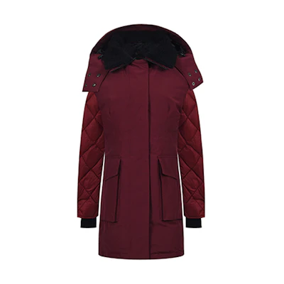 (Women) Canada Goose Elwin Black Label Mid-Length Down Jacket Maroon 3205LB-317