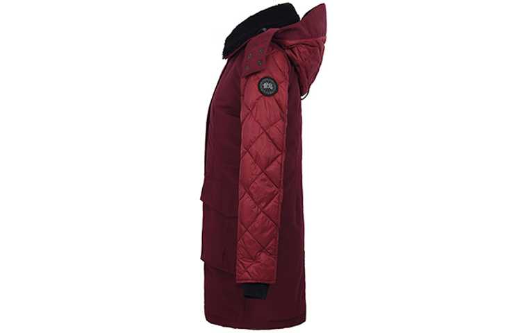 Lookbook (Women) Canada Goose Elwin Black Label Mid-Length Down Jacket Maroon 3205LB-317