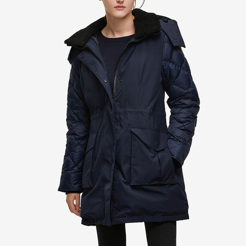 (Women) Canada Goose Elwin Black Label Mid-Length Hooded Down Jacket Navy Winter. 3205LB-646 圖 5