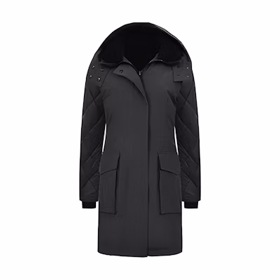 (Women) Canada Goose Elwin Graphite Hooded Down Jacket Long Sleeve Casual Wear 3205LB-66