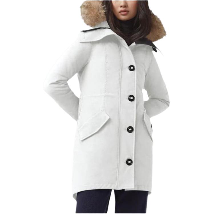 (Women) Canada Goose Emory Fusion Fit  White Down Parka Jacket with Hood. 2580LA-433