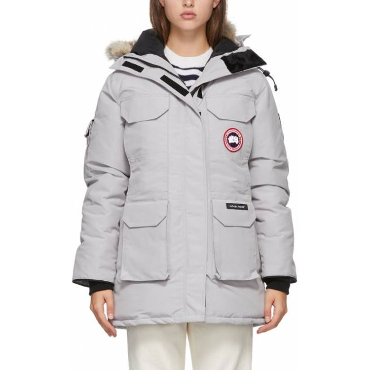 Shop (W) Canada Goose Parka Expedición Rojo Clásico Edición Esquí Gris Moonstone 4660L-439