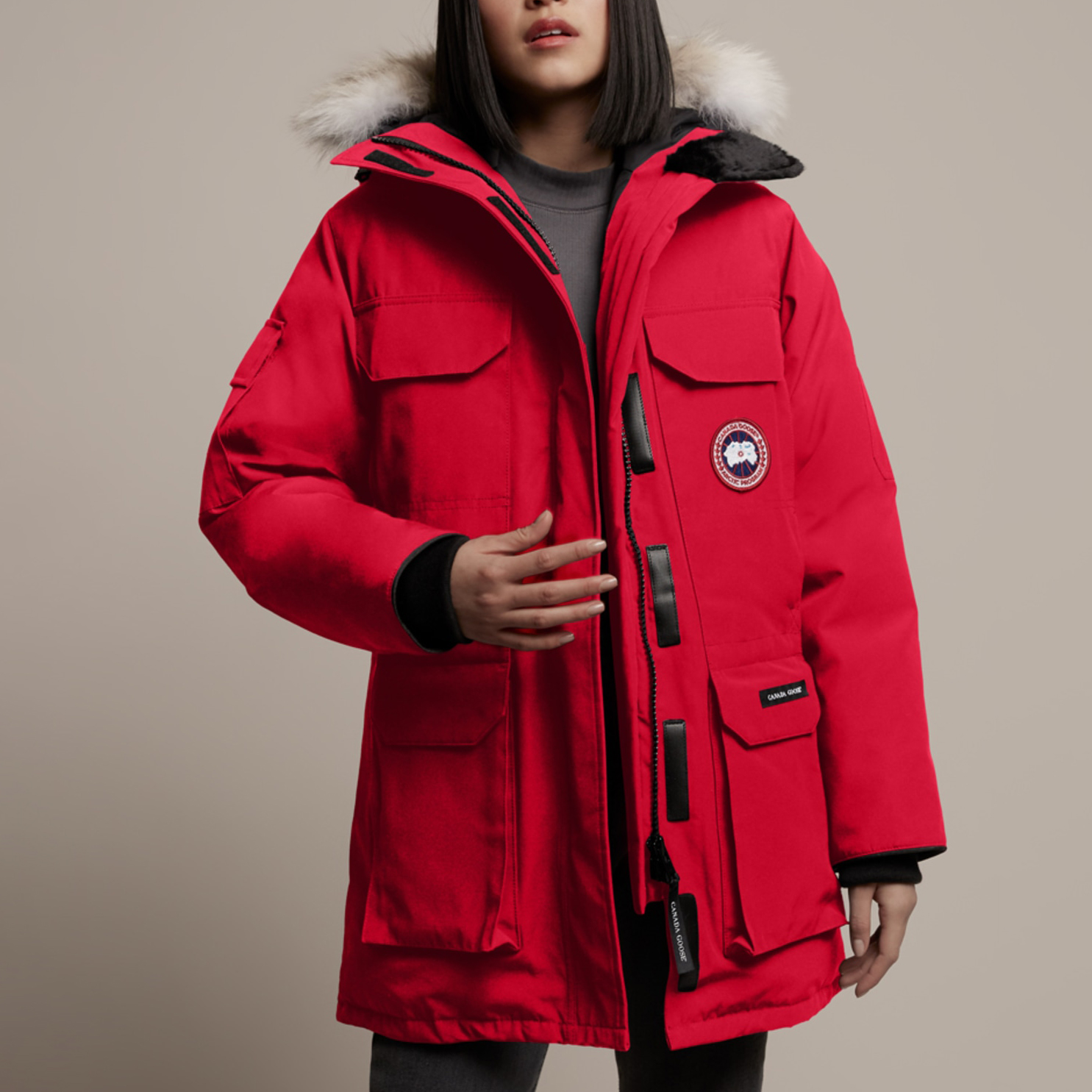 Lookbook (W) Canada Goose Expedition Parka Red Label Fusion Fit Jaket Musim Sejuk Merah 4660LA-11