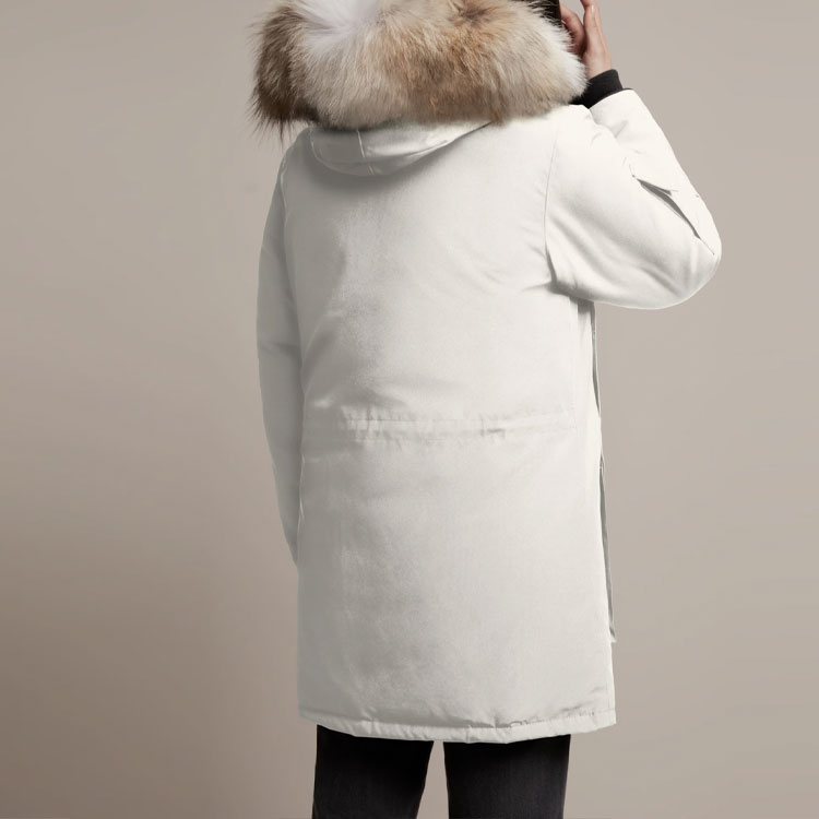 Shop (W) 加拿大鵝 Expedition SS21 白色真毛連帽羽絨外套 Fusion Fit 版 4660LA-827