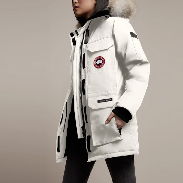 Purchase (W) 加拿大鵝 Expedition SS21 白色真毛連帽羽絨外套 Fusion Fit 版 4660LA-827