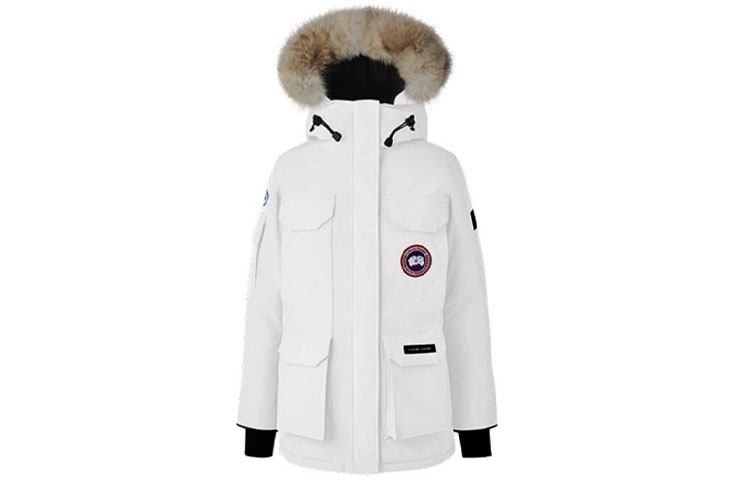 Order (Women) Canada Goose Expedition White Fur Parka, Ski Season Windproof Waterproof 4565LPB-25
