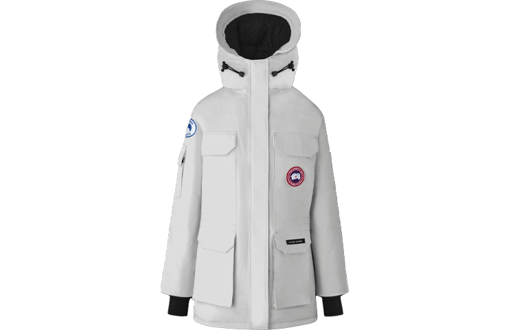 Lookbook (Women) Canada Goose Expedition White Fur Parka, Ski Season Windproof Waterproof 4565LPB-25