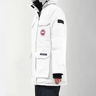 (W) Canada Goose Expedition Wanita Jaket Parka Putih Panjang Sedang Berkerudung. 4660L-25 Lookbook (W) Canada Goose Expedition Wanita Jaket Parka Putih Panjang Sedang Berkerudung. 4660L-25
