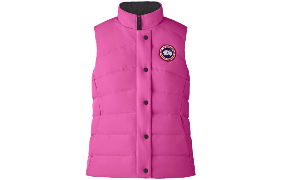 (Women) Canada Goose Freestyle Black Label Logo Full-Zip Waterproof Down Vest Pink Womens 2836L-121