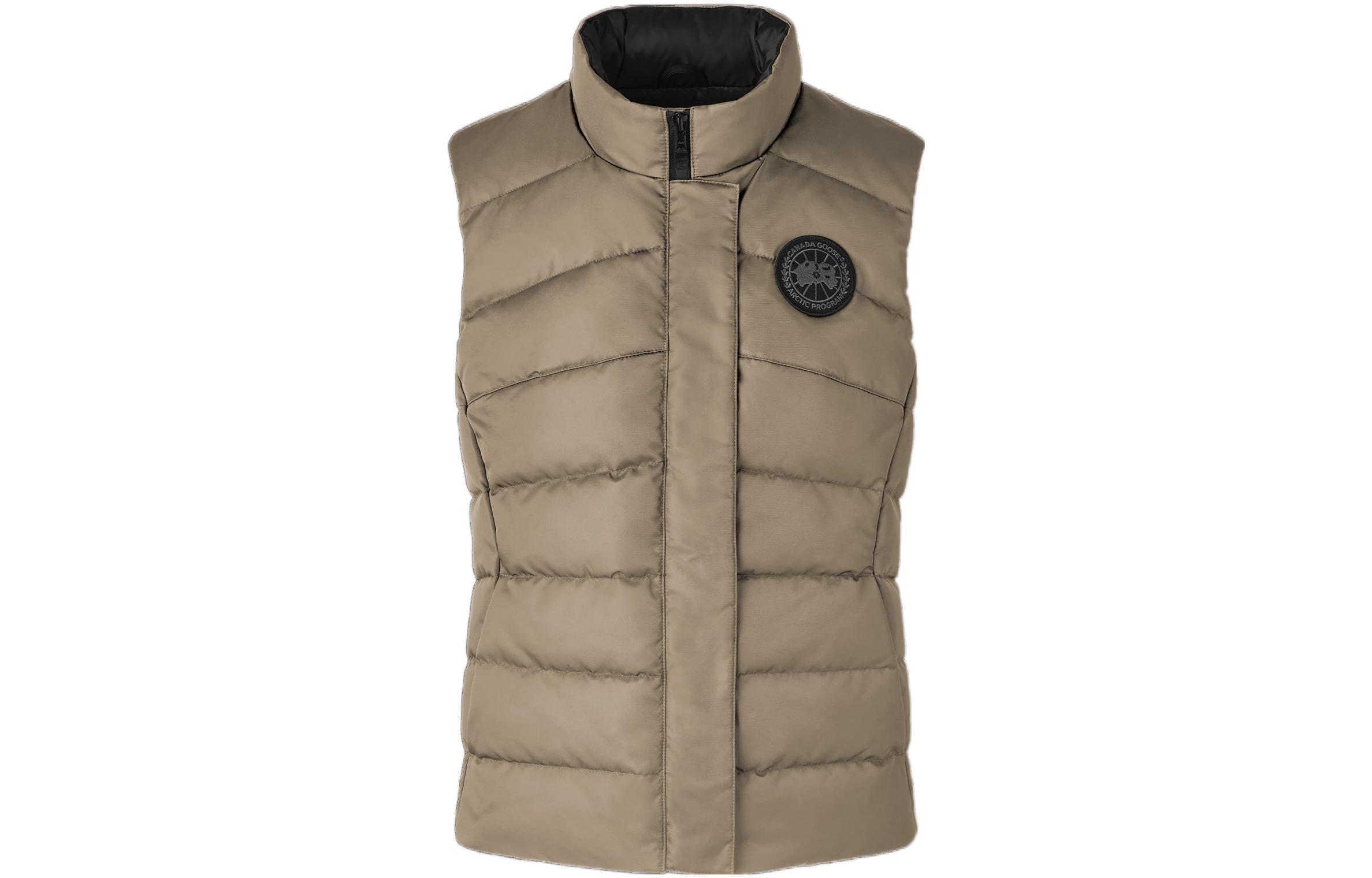 (Women) Canada Goose Freestyle FW22  Sand Yellow Black Label Satin Vest. 2836WB1-252
