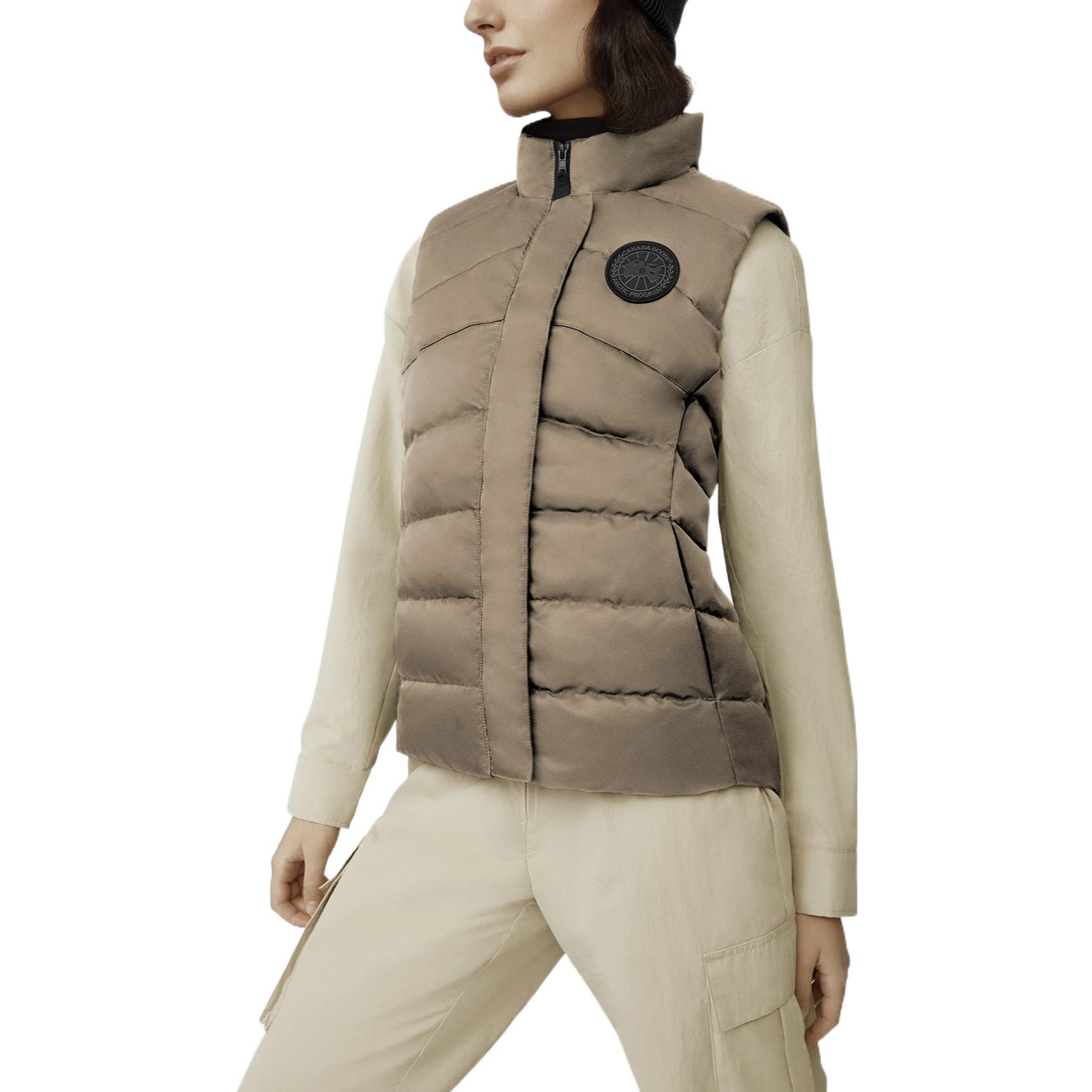 Shop (W) 加拿大鵝FW22沙黃色黑標緞面背心 2836WB1-252