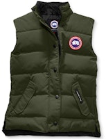 (Women) Canada Goose Freestyle Military Green Down Vest with Red Logo Patch. 2832L-49 (Women) Canada Goose Freestyle Military Green Down Vest with Red Logo Patch. 2832L-49