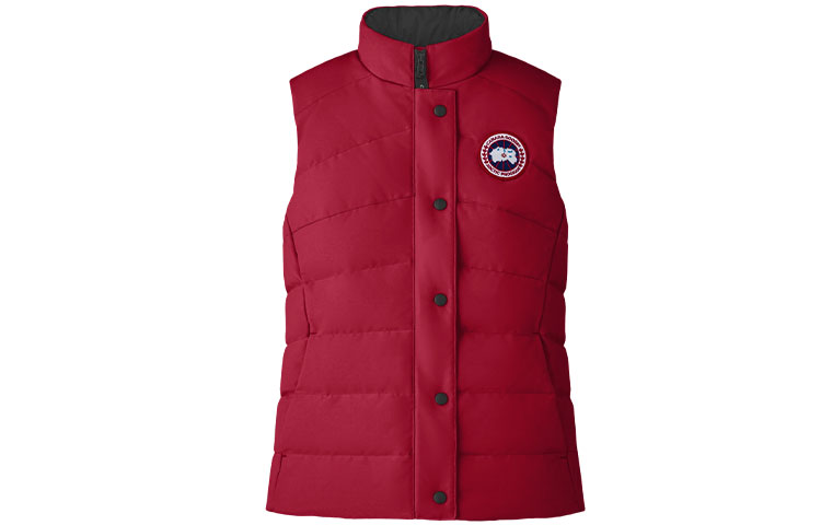 (Women) Canada Goose FW21 Freestyle Red Waterproof Down Vest with Logo. 2836L-11
