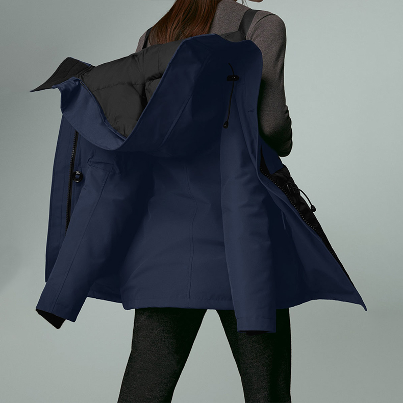 Cheap (W) Canada Goose FW21 Montebello Parka Jaket Musim Sejuk Biru Navy. 2530L-63