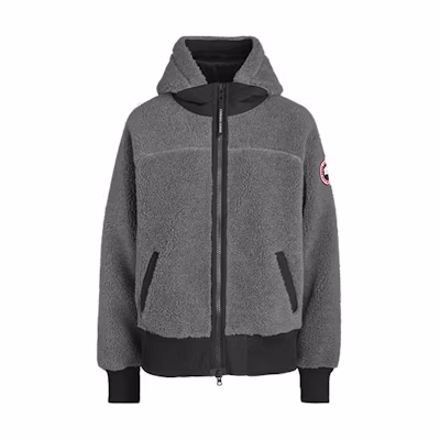 (Women) Canada Goose FW21 Simcoe Logo Oversized Fleece Hoodie Jacket Women’s Grey. 7016L-211