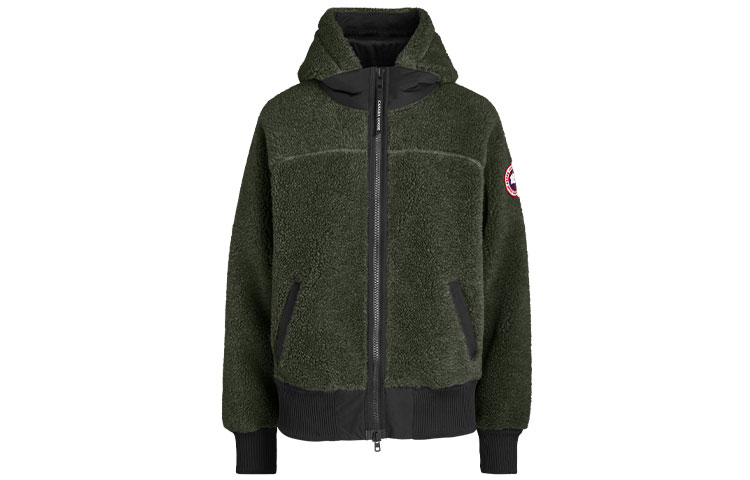 (Women) Canada Goose FW21 Simcoe Oversized Fleece Hoodie Jacket Dark Grey Green 7016L-663