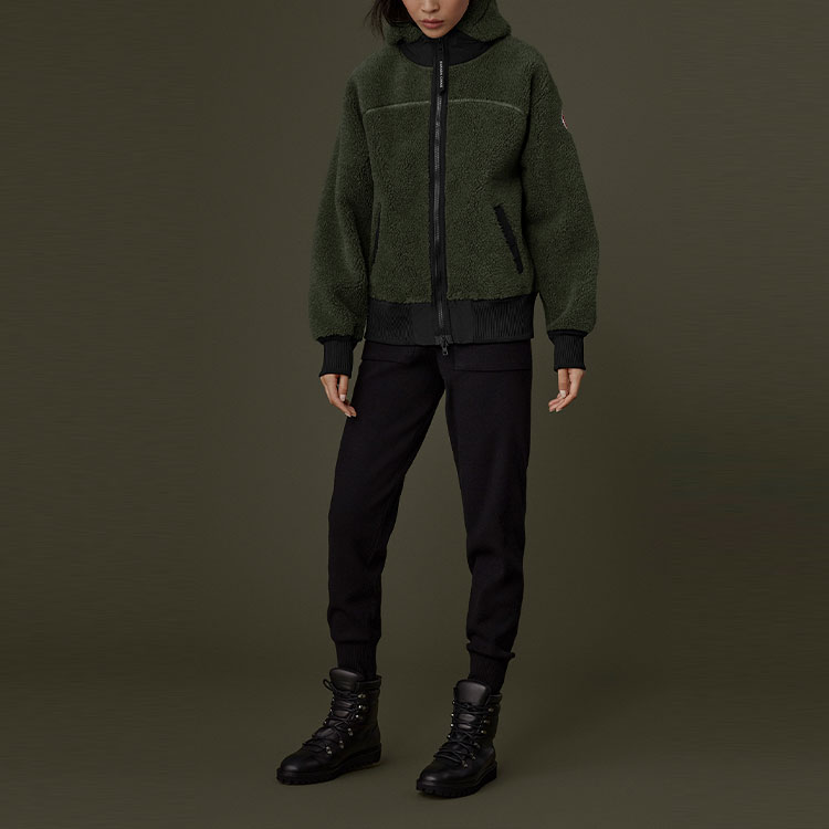 (Women) Canada Goose FW21 Simcoe Oversized Fleece Hoodie Jacket Dark Grey Green 7016L-663 圖 3