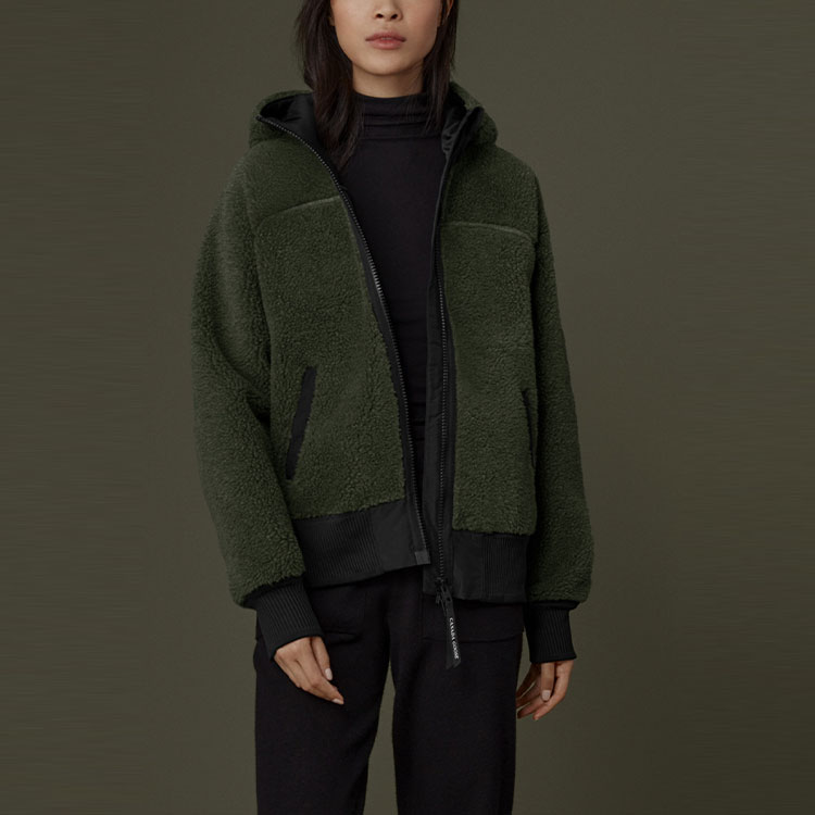 (Women) Canada Goose FW21 Simcoe Oversized Fleece Hoodie Jacket Dark Grey Green 7016L-663 圖 5