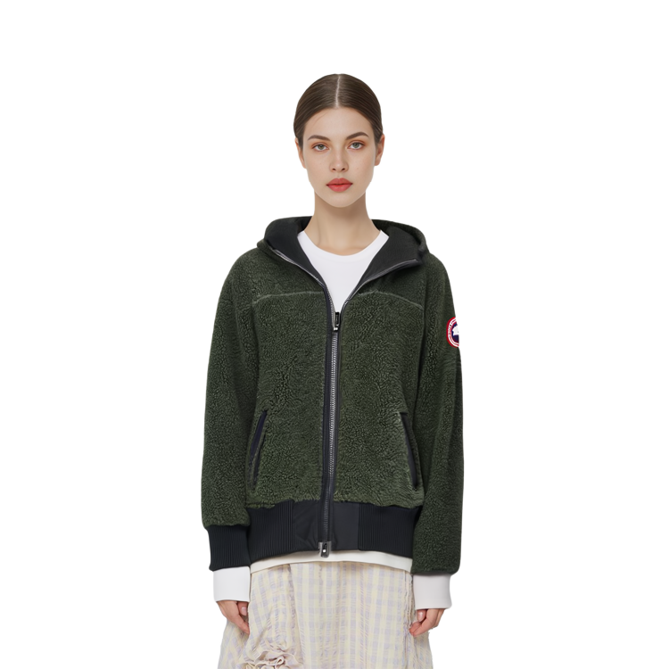 (Women) Canada Goose FW21 Simcoe Oversized Fleece Hoodie Jacket Dark Grey Green 7016L-663 圖 7