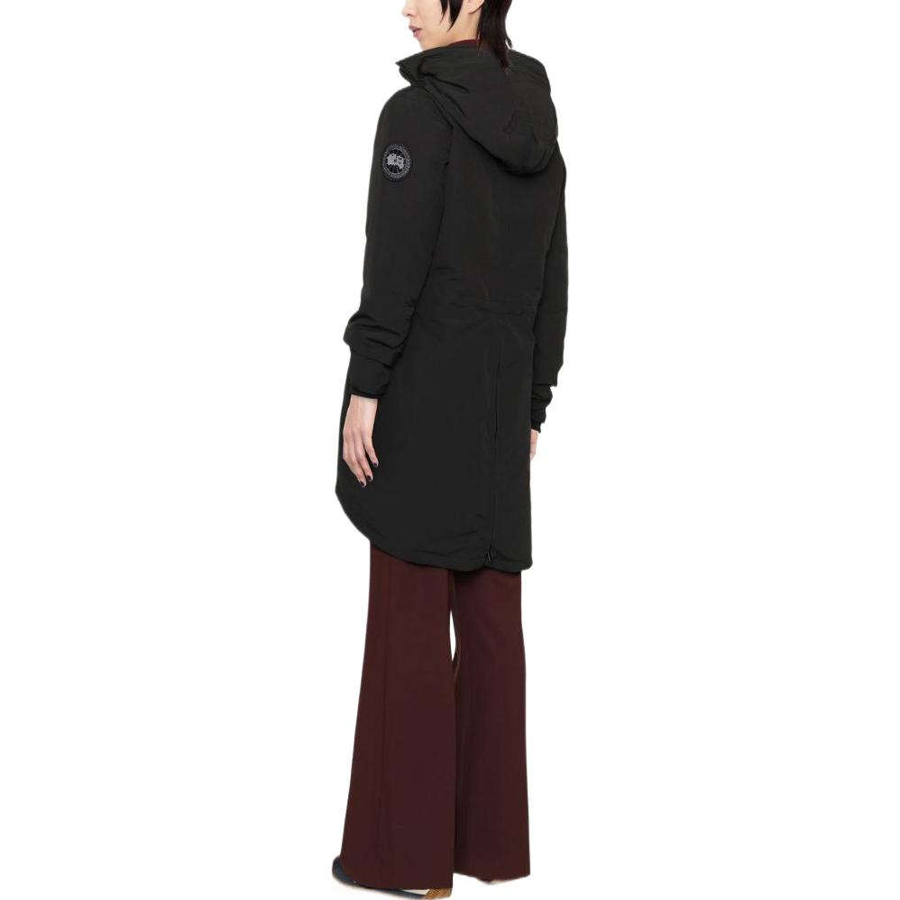 Shop (Women) Canada Goose FW22  Black Solid Color Hooded Patch Long-Sleeve Jacket. CG2580WB-61