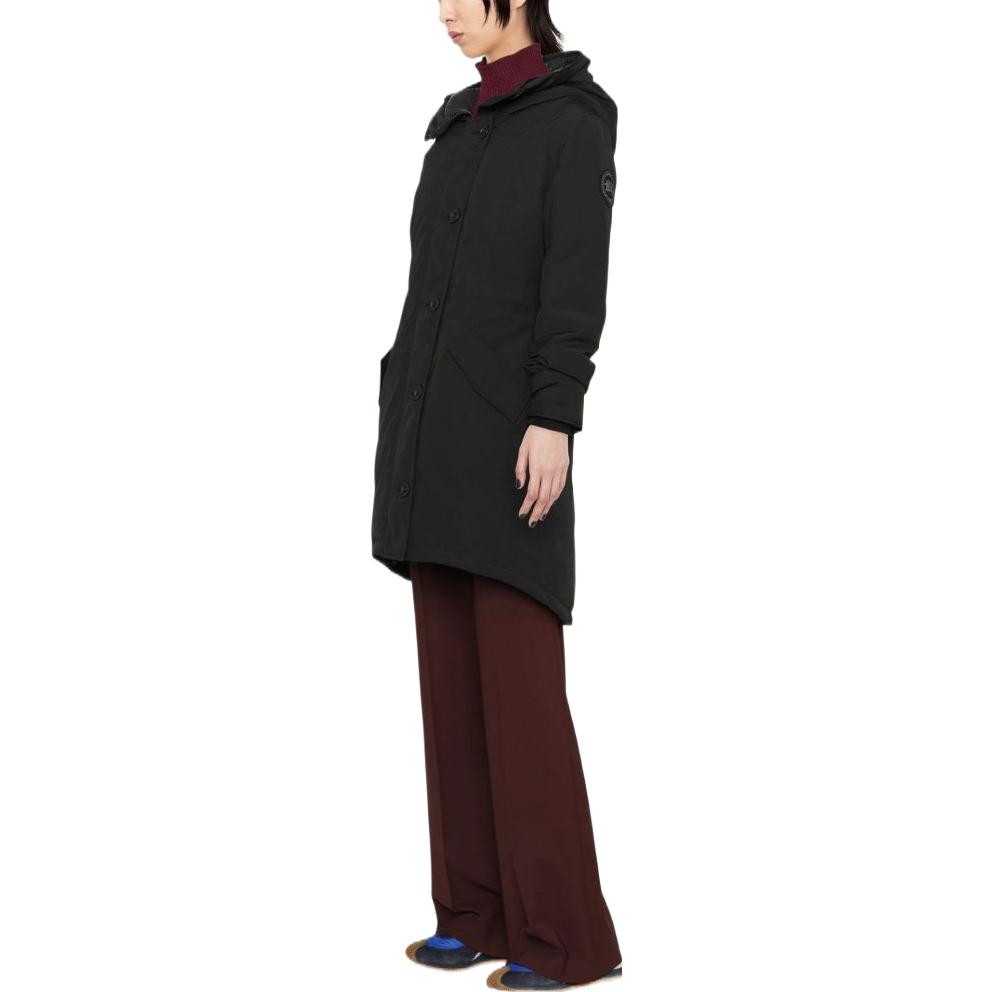 Purchase (Women) Canada Goose FW22  Black Solid Color Hooded Patch Long-Sleeve Jacket. CG2580WB-61