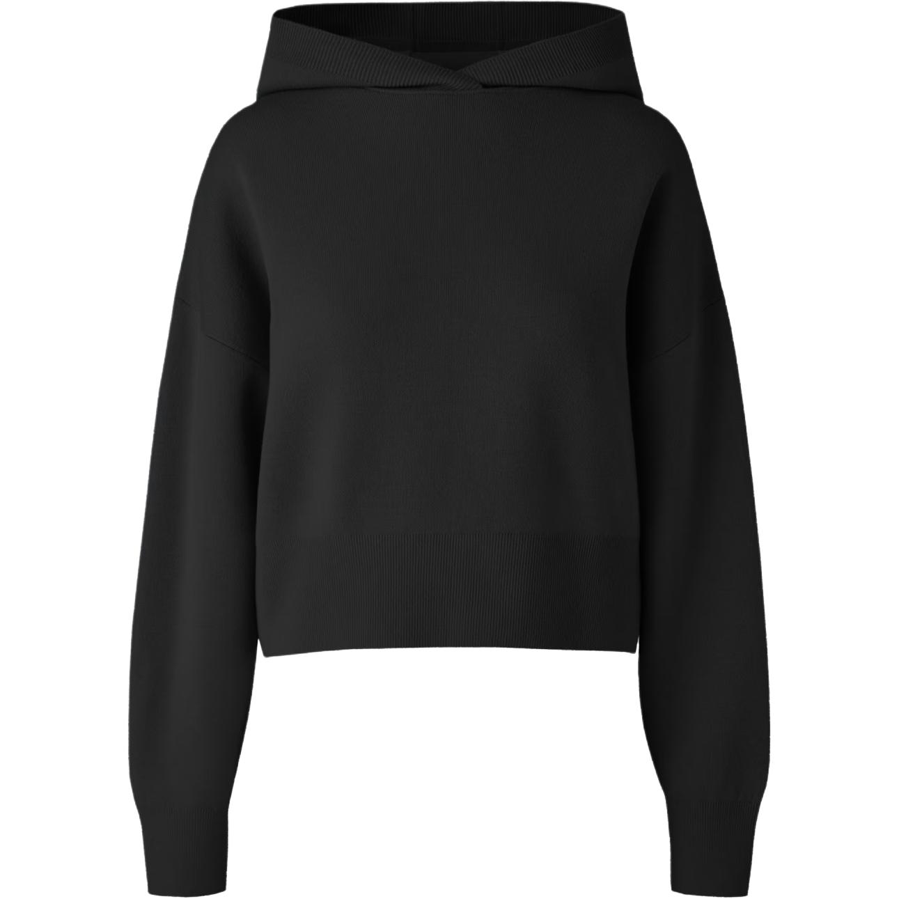 Buy (Women) Canada Goose FW22  Black Solid Knit Hoodie Long Sleeve Sweater. 7071W-61