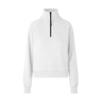 (Women) Canada Goose FW22 Pullover Half-Zip Sweatshirt Heather Grey Silver Birch. 7404W-1342