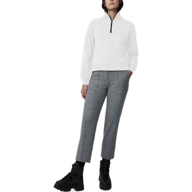 Lookbook (W) Canada Goose FW22 Pullover Half-Zip Sweatshirt Abu-Abu Silver Birch. 7404W-1342
