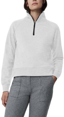 (W) Canada Goose FW22 Pullover Half-Zip Sweatshirt Abu-Abu Silver Birch. 7404W-1342 Purchase (W) Canada Goose FW22 Pullover Half-Zip Sweatshirt Abu-Abu Silver Birch. 7404W-1342