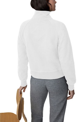 (W) Canada Goose FW22 Pullover Half-Zip Sweatshirt Abu-Abu Silver Birch. 7404W-1342 Details for (W) Canada Goose FW22 Pullover Half-Zip Sweatshirt Abu-Abu Silver Birch. 7404W-1342