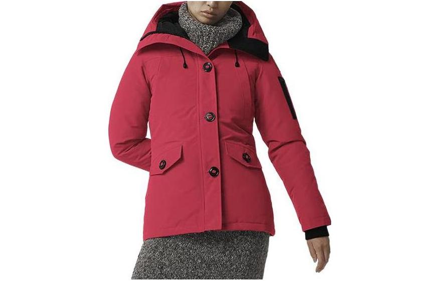 Order (Women) Canada Goose FW22 Everleigh  Red Hooded Down Coat with Badge Patch. 2530L-11