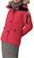 Shop (Women) Canada Goose FW22 Everleigh Red Hooded Down Coat with Badge Patch. 2530L-11