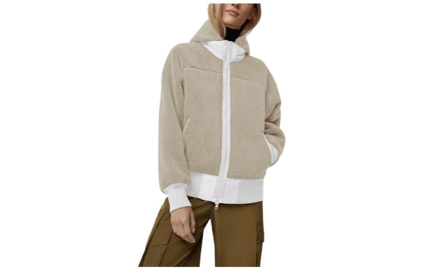 (Women) Canada Goose FW22 HUMANATURE Simcoe Logo Hooded Jacket Women Mist Grey 7016W2-961