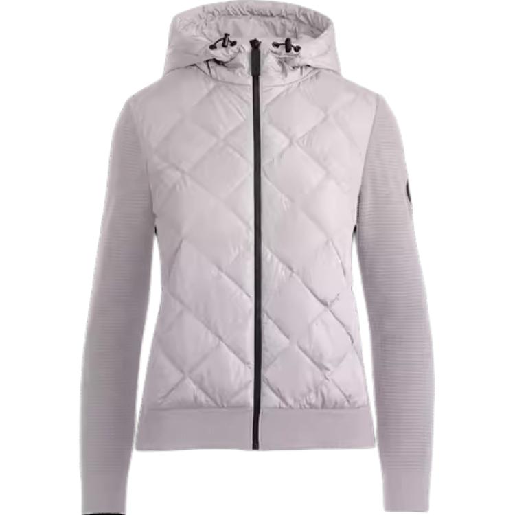 (Women) Canada Goose FW22 Logo Quilted Hooded Jacket  Soft Pink 6800LB-856