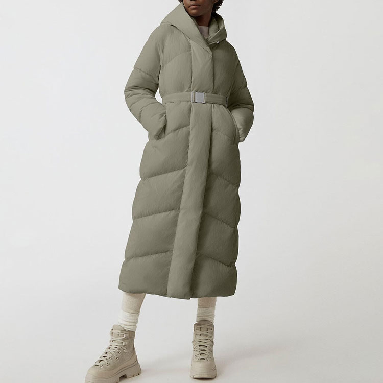 Shop (W) 加拿大鵝 FW22 Marlow 綠色拉鍊連帽羽絨外套 3900W-852