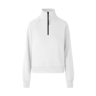 (Women) Canada Goose FW22 Muskoka Half-Zip Pullover Sweatshirt White 7404W-25