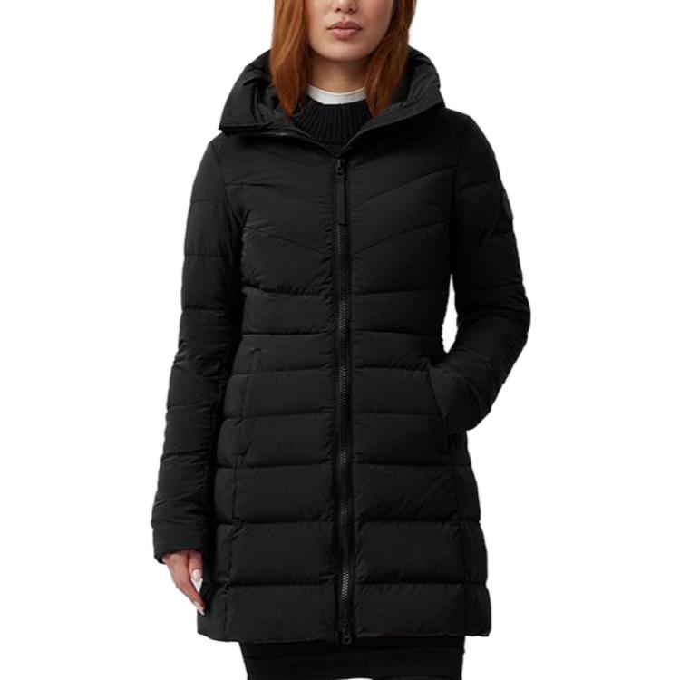 Lookbook (Women) Canada Goose FW23 Clair Black Label Lightweight Long Down Coat  Black 2331WB