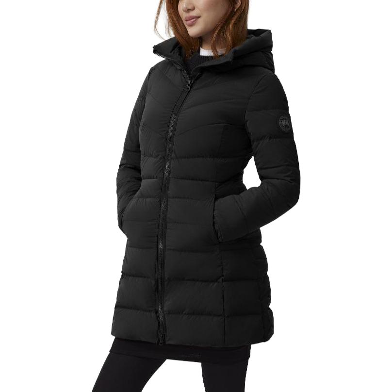 Shop (Women) Canada Goose FW23 Clair Black Label Lightweight Long Down Coat  Black 2331WB