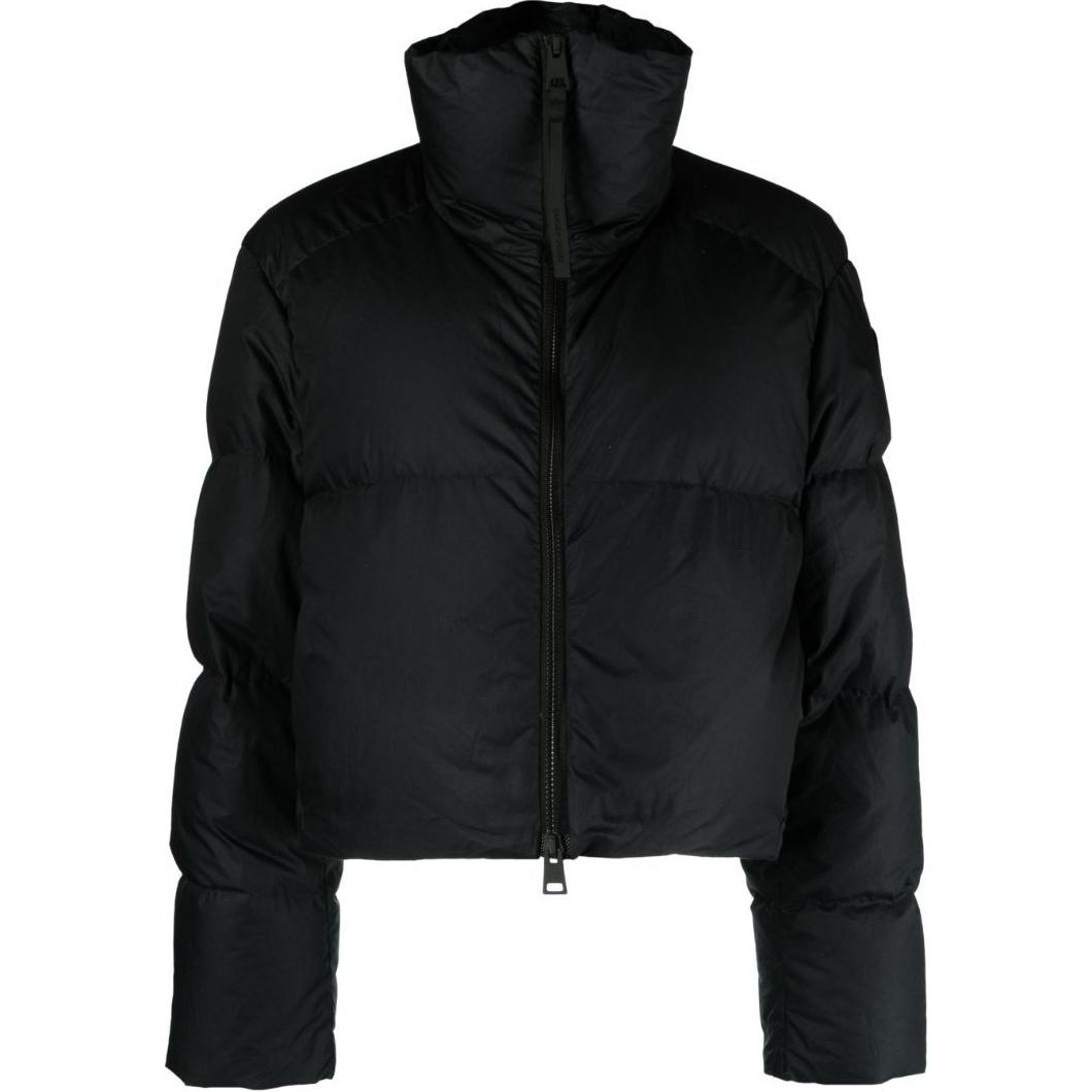 (Women) Canada Goose FW23 Garnet Cropped Puffer Jacket Black  Long Sleeve Down Coat 4822W-61