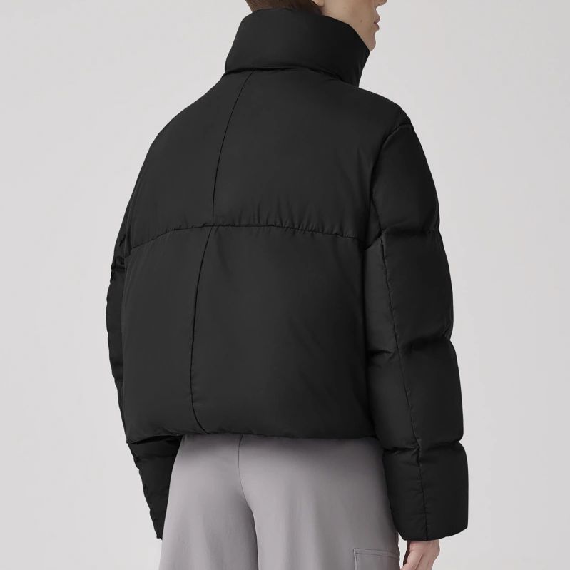 Shop (W) 캐나다구스 FW23 가넷 크롭 패딩 자켓 블랙 롱슬리브 다운 코트 4822W-61
